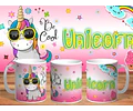 37 Plantillas Sublimación Tazas - Unicornios