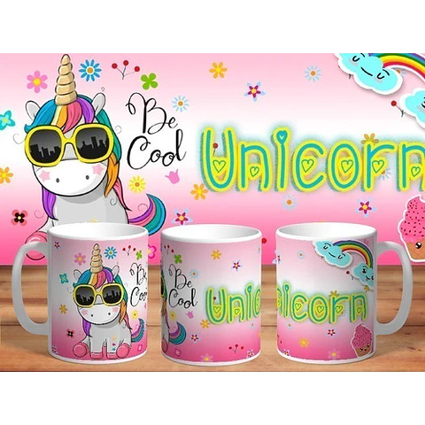 37 Plantillas Sublimación Tazas - Unicornios