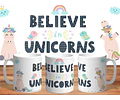 37 Plantillas Sublimación Tazas - Unicornios