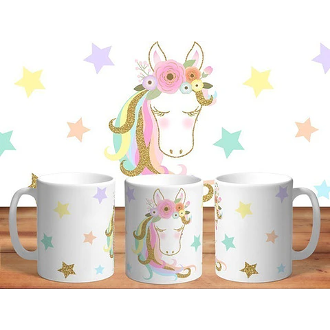 37 Plantillas Sublimación Tazas - Unicornios