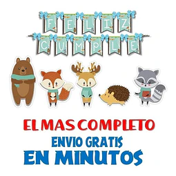 Kit Imprimible Candy Bar Animales Del Bosque Encantado