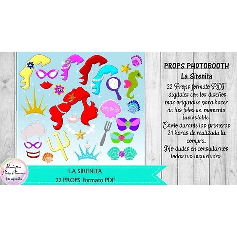 La Sirenita - 22 Props Photobooth Pdf