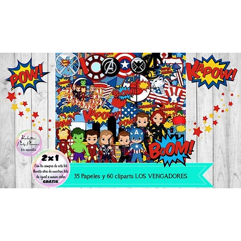 Cliparts Y Papeles Superheroes Kit Imprimible
