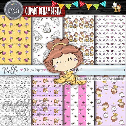 Pack Imágenes Hd Clipart Cuento Bella Y Bestia Caperuza