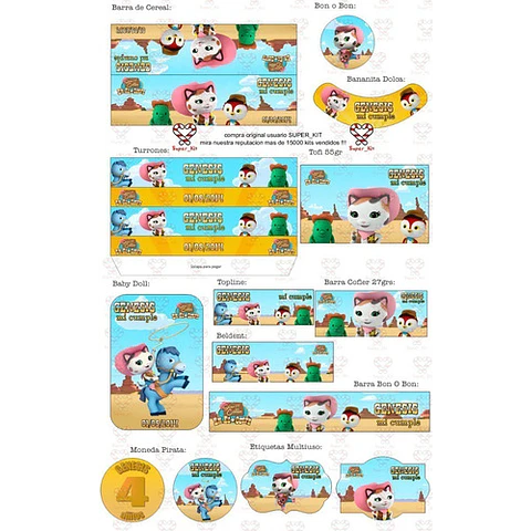 Kit Imprimible Sheriff Callie Editable
