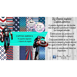 Papeles Fondos Digitales Capitan America Kit Imprimible