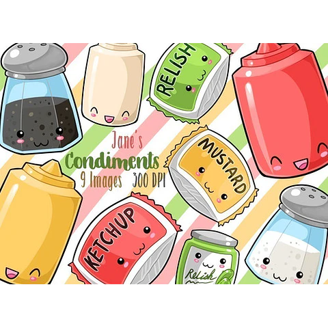 Cliparts Imagenes Png Condimentos De Colores Pasteles Jk18