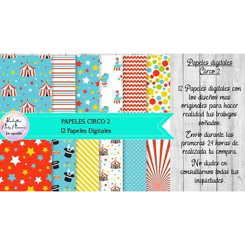 Papeles Fondos Digitales Circo 2 - Kit Imprimibles