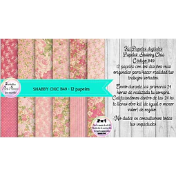 Papeles Digitales Shabby Chic Vintage Rosa B49
