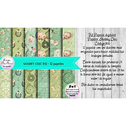 Papeles Digitales Shabby Chic Vintage Verde Aceituna B32