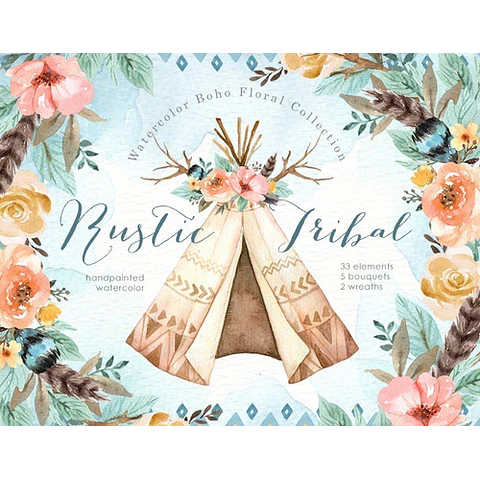Cliparts Imagenes Png Carpa Tepee Tribal Acuarelas Es16