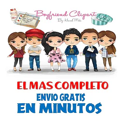 Pack Imagenes Clipart Tiernos Novios Amor + Regalo A1