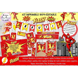 Kit Imprimible Candy Bar Flash 100% Editable