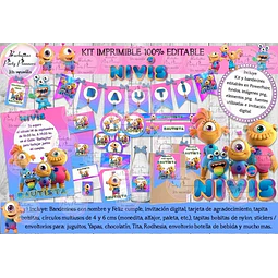 Kit Imprimible Nivis Amigos De Otro Mundo 100% Editable