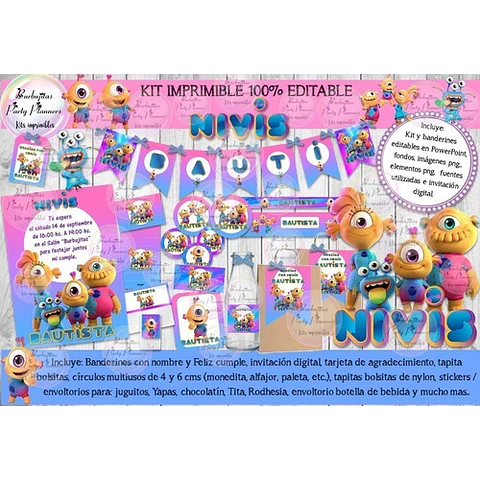 Kit Imprimible Nivis Amigos De Otro Mundo 100% Editable