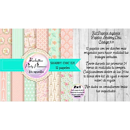 Papeles Digitales Fondos Shabby Rosa Celeste Pastel E21