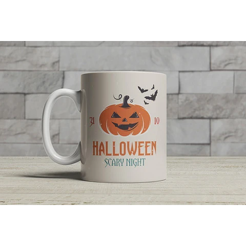 Diseños Plantillas Para Tazas Halloween Sublimación M18