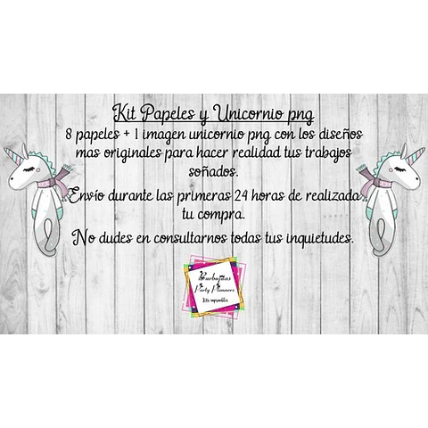 Papeles Y Clipart Unicornio Kit Imprimible