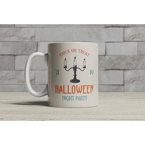 Diseños Plantillas Para Tazas Halloween Sublimación M18