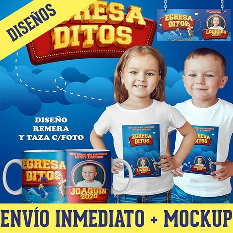 Diseños Plantillas Egresaditos Remera + Taza Sublimación 