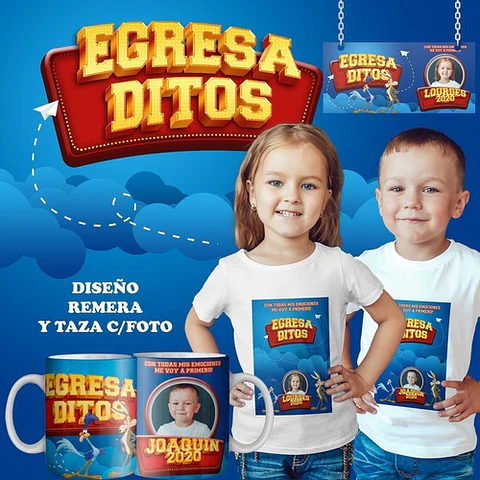 Diseños Plantillas Egresaditos Remera + Taza Sublimación 