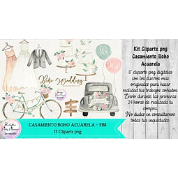 Cliparts Png Casamiento Boho Acuarela Fb8