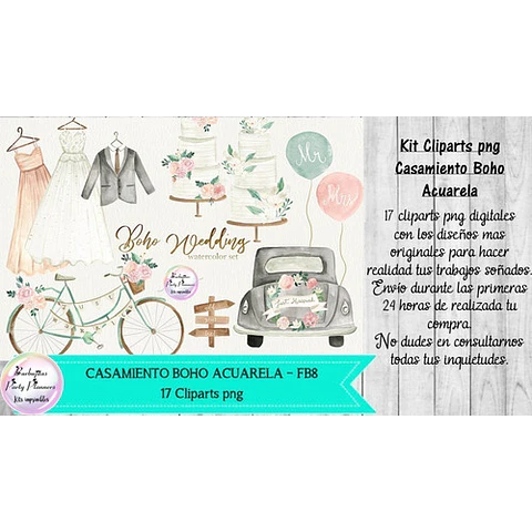 Cliparts Png Casamiento Boho Acuarela Fb8