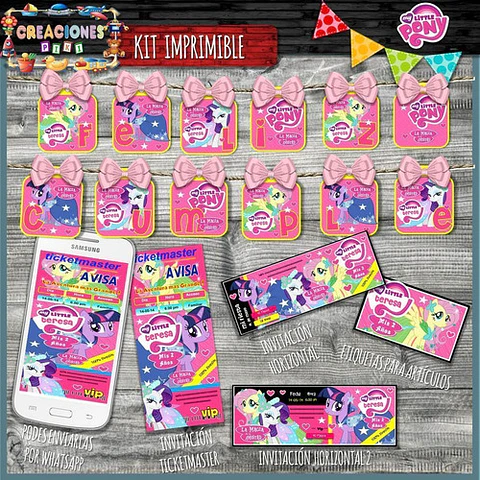Kit Imprimible Candy Bar Mi Pequeño Pony El Mas Completo