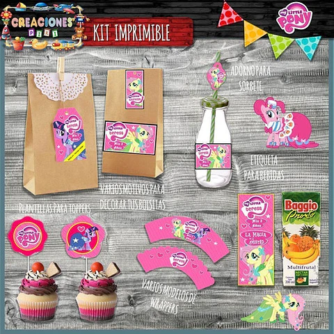Kit Imprimible Candy Bar Mi Pequeño Pony El Mas Completo