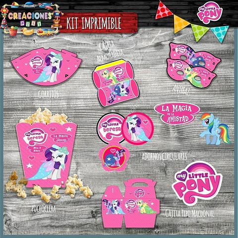 Kit Imprimible Candy Bar Mi Pequeño Pony El Mas Completo