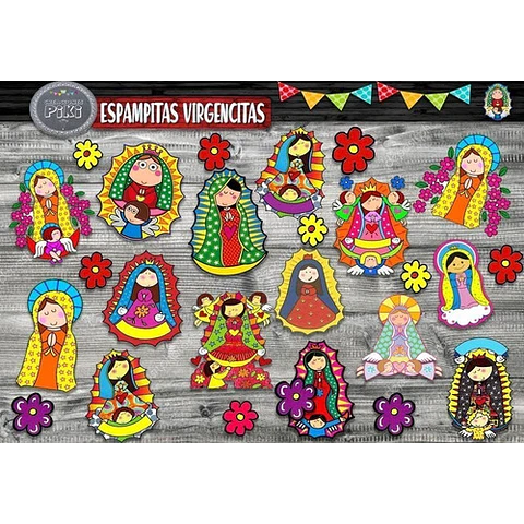 Pack Imágenes Clipart Estampita Virgencita Virgen + Regalo