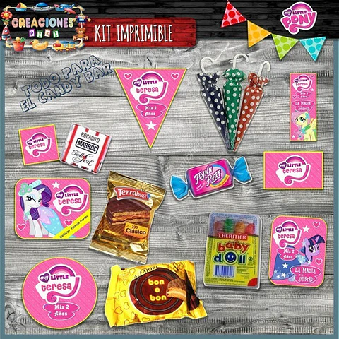 Kit Imprimible Candy Bar Mi Pequeño Pony El Mas Completo