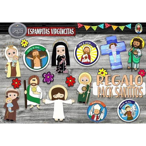 Pack Imágenes Clipart Estampita Virgencita Virgen + Regalo