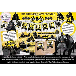 Kit Imprimible Candy Bar Batman 100% Editable