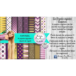 Papeles Fondos Digitales Rapunzel Kit Imprimible