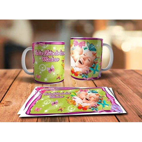 Diseños Plantillas Tazas C/ Foto Día De La Madre Sublimar M5