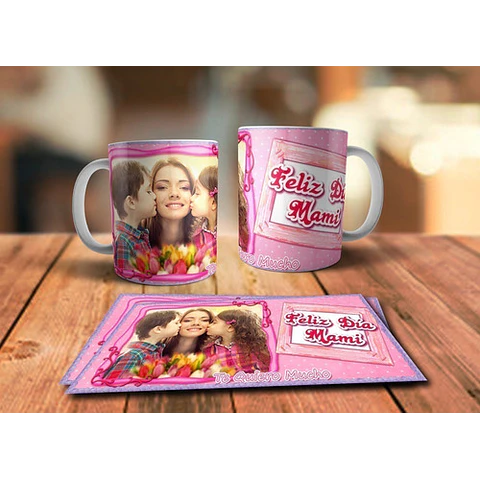 Diseños Plantillas Tazas C/ Foto Día De La Madre Sublimar M5