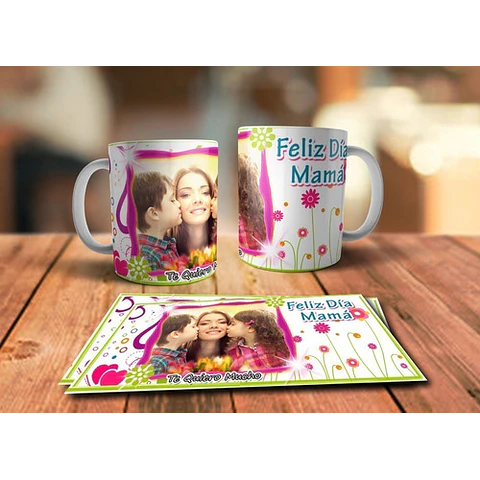 Diseños Plantillas Tazas C/ Foto Día De La Madre Sublimar M5