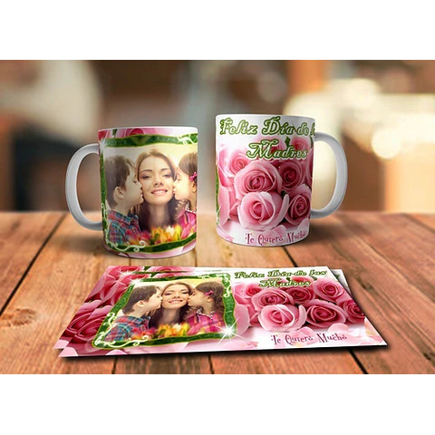 Diseños Plantillas Tazas C/ Foto Día De La Madre Sublimar M5