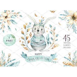 Cliparts Png Conejo De Pascuas 1 Acuarela Watercolor Pa17