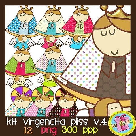 Kit Imrpimible Virgencitas Porfi-4  12 Imágenes