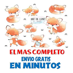 Pack Imagenes Clipart Tierno Bebe Zorro Zorrito + Regalo A1