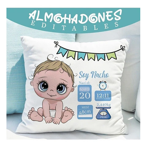 Vectores Para Almohadas Nacimiento Editables