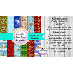 Papeles Digitales Fondos Shabby Chic Navidad E5