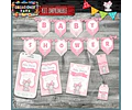 Kit Imprimible Candy Bar Baby Shower Elefante Bebe Nena Full