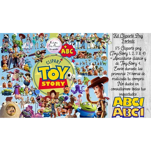 175 Clipart Png + Abecedario Toy Story 4