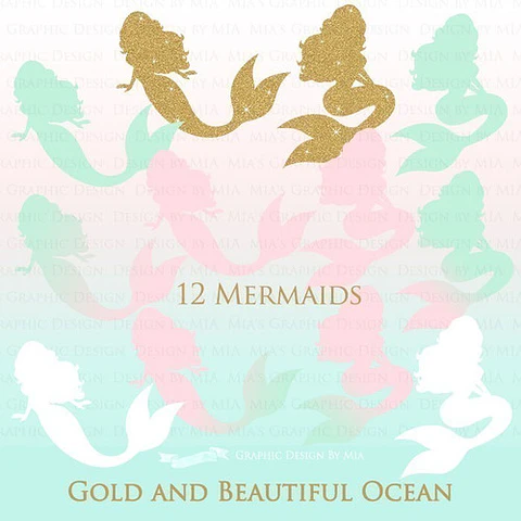 Cliparts Png Y Papeles Digitales Mar Océano Sirenas M20