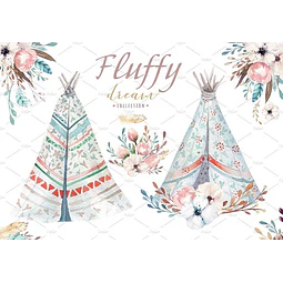 Cliparts Png Carpa Tepee Tipi Boho Acuarela Watercolor Pa20