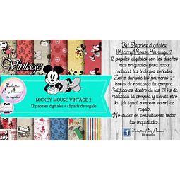 Papeles Fondos Digitales Mickey Mouse Vintage 2 Kit