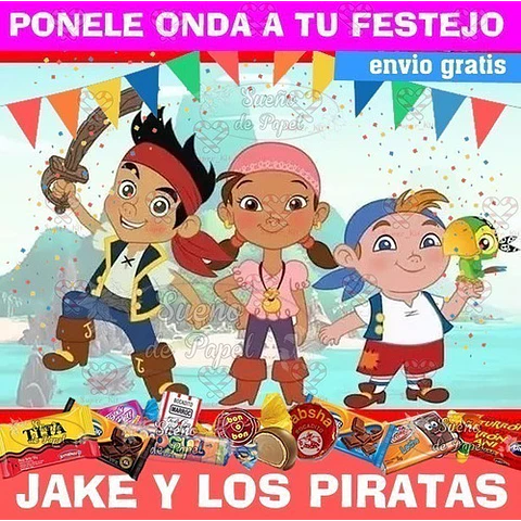 Kit Imprimible Jake Y Los Piratas Editable